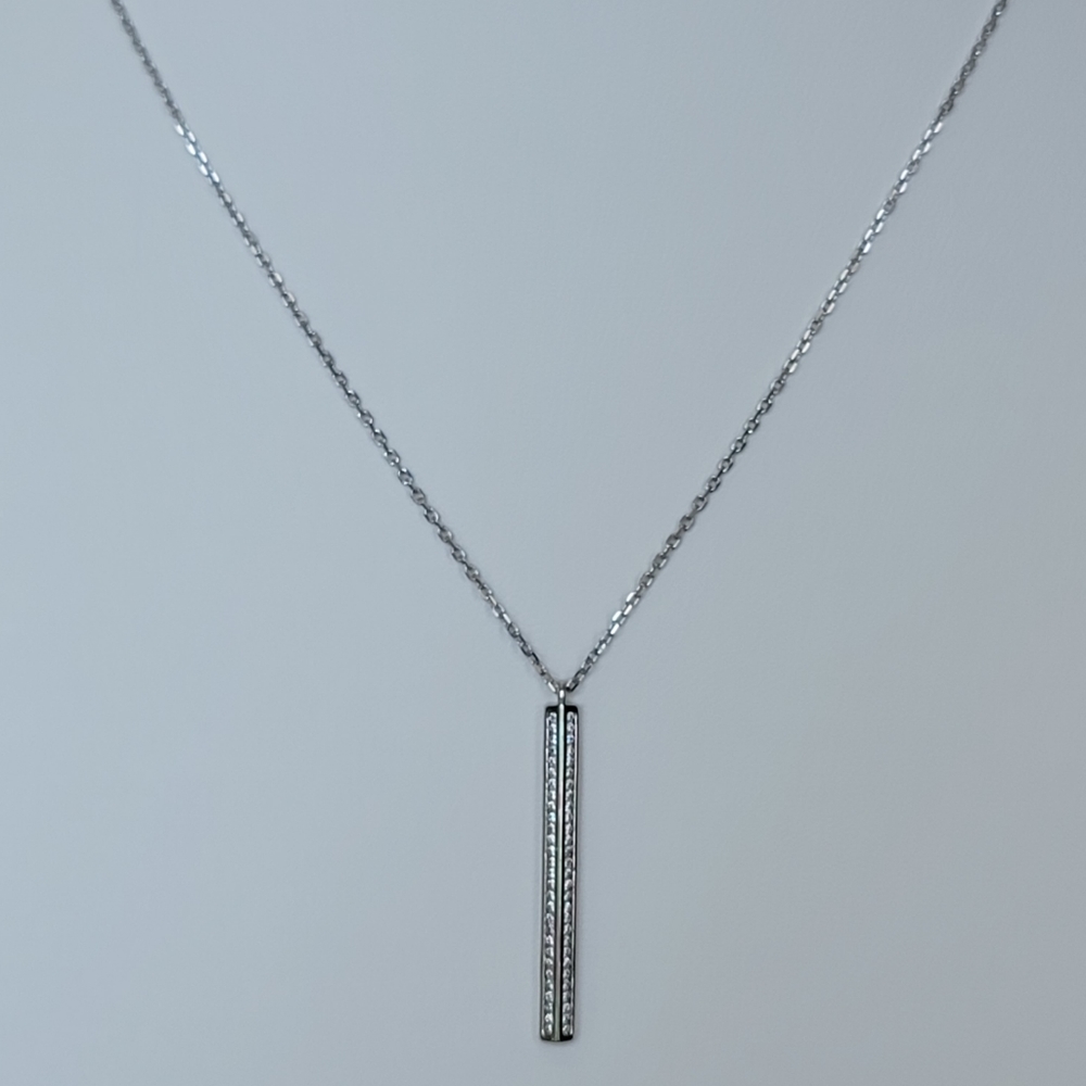 Ardornia Vertical Crystal Bar Necklace - Picture 2 of 6